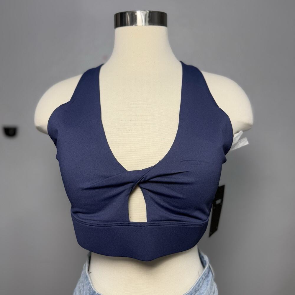 Fabletics Oasis Twist Sports Bra Sz XL Navy Activewear Medium Impact Stretch NWT